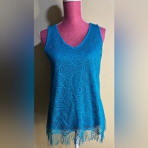 New Cable & Gauge Turquoise Lace Blouse